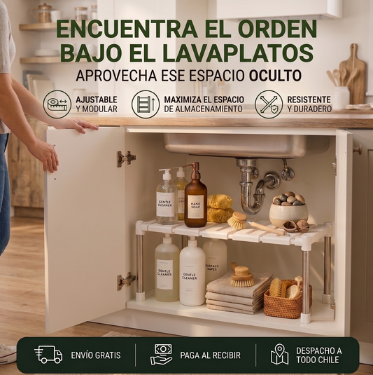 Organizador Doble de Acero Inoxidable
