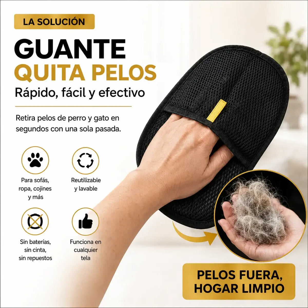 Guante Quita Pelos para Mascotas | Promoción 2x1 + Envío Gratis
