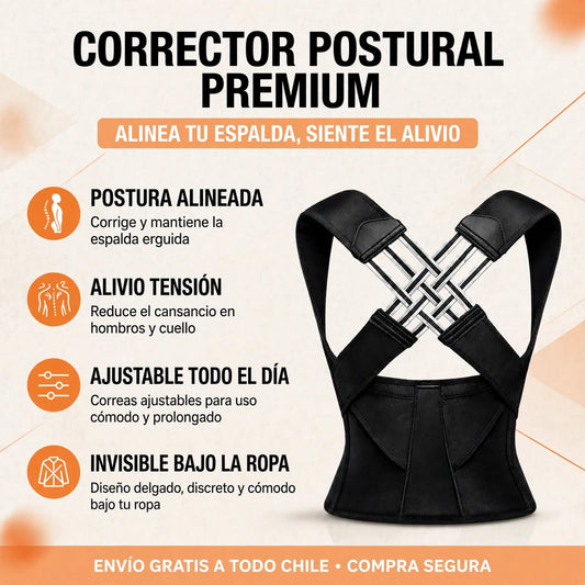 Corrector de Postura PosturaFit™ — Soporte Lumbar y Espalda Ajustable